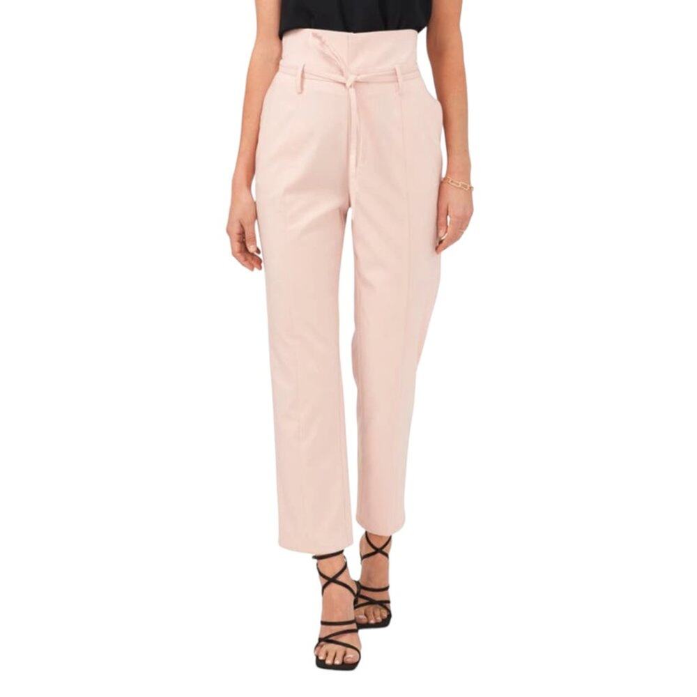 1.State Paper Bag Pants With Self Tie Pink Evening Sand Size 10 NWOT $99 MSRP